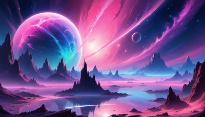 Purple planet landscape