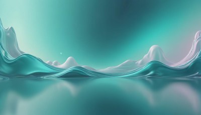 Abstract teal water landscape