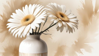 White gerbera daisies in vase