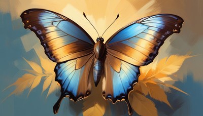 Blue and gold butterfly