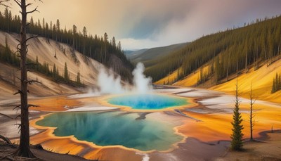 Yellowstone national park hot spring