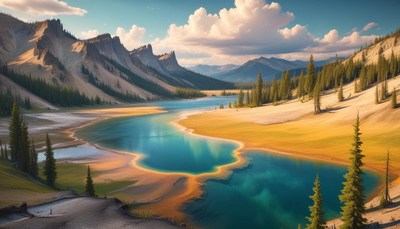 Mountain lake landscape