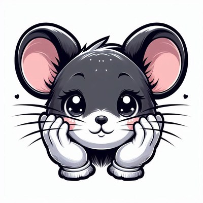 Cute cartoon mouse illustration