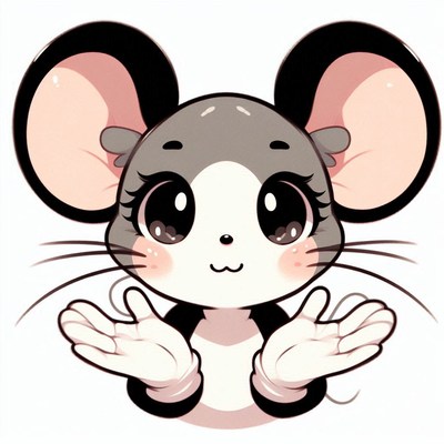 Cute mouse with open arms