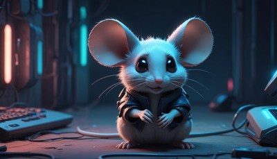 Cyberpunk mouse in neon room