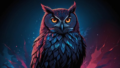 Digital owl portrait