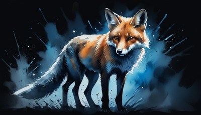 Red fox watercolor illustration