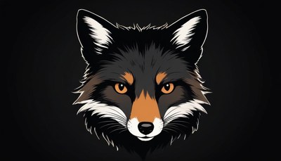 Black fox portrait