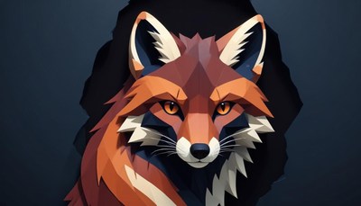 Fox portrait in geometric style