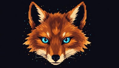 Fox portrait with blue eyes