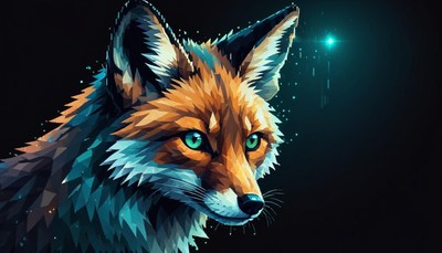 Fox portrait with blue eyes