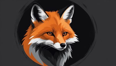 Fox portrait in black circle