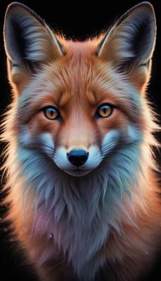 Red fox close up portrait