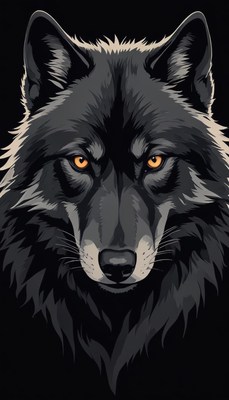 Black wolf close-up