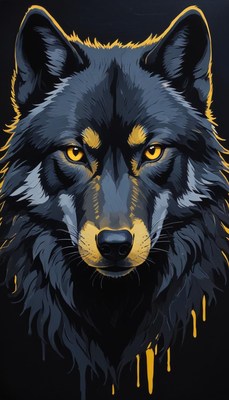 Black wolf portrait