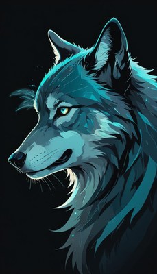 Blue wolf illustration