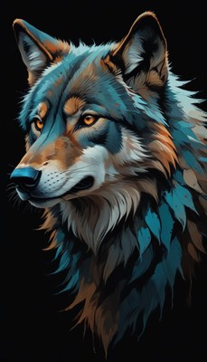Blue wolf portrait