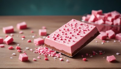 Pink chocolate bar with sprinkles
