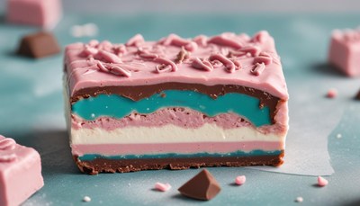 Layered pink chocolate fudge