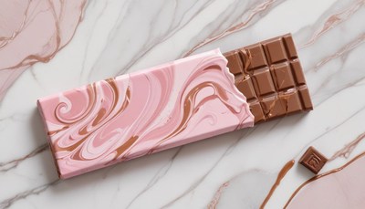 Pink marble chocolate bar