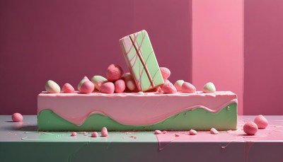 Pink and green dessert bar