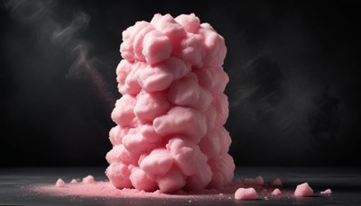 Pink smoke eruption on black background