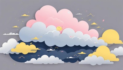 Colorful paper clouds