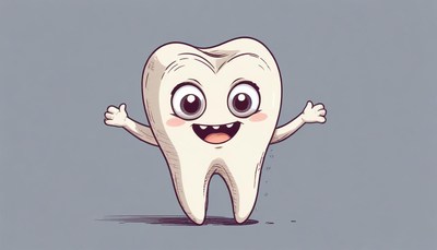 Happy tooth cartoon illustration