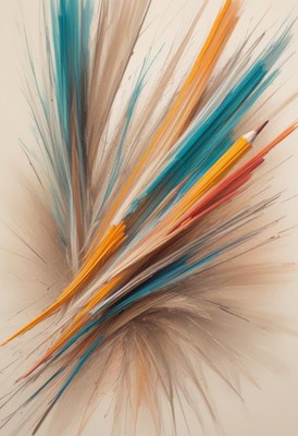 Colorful pencil strokes abstract art