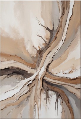 Abstract brown and white painting