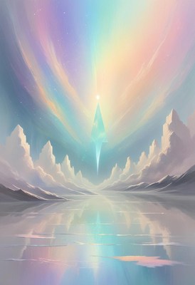 Fantasy landscape with crystal spire