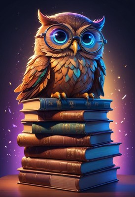 Owl reading books