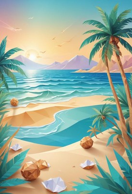 Tropical beach sunset