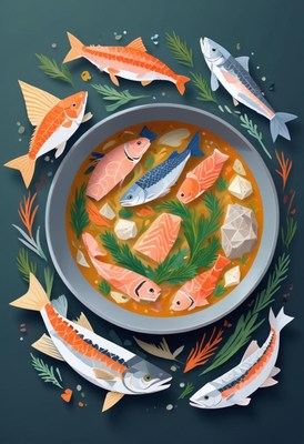Fish soup illustration