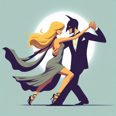 Couple dancing under moonlight