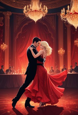 Couple dancing at a formal event