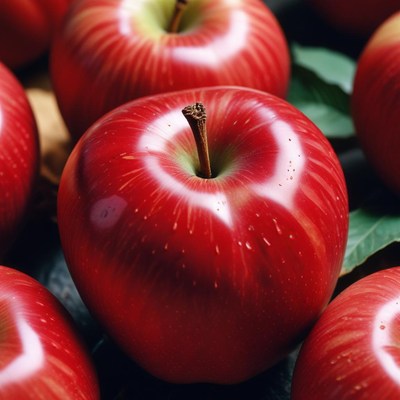 Red apples close up