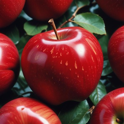 Red apples close up