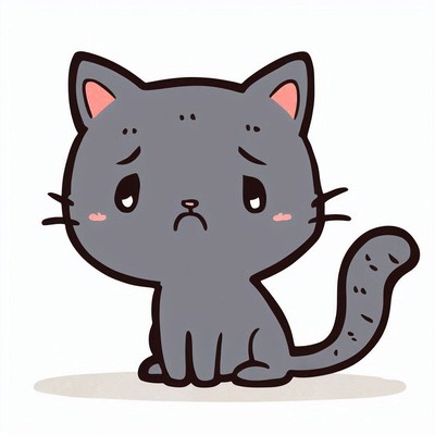 Sad cartoon cat