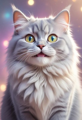 Grey cat with yellow eyes