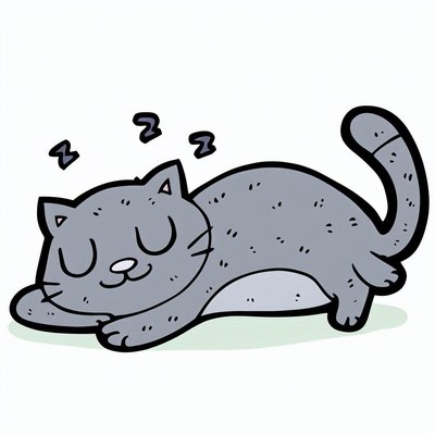 Cartoon cat sleeping