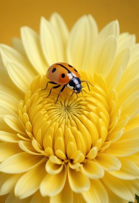 Ladybug on yellow flower
