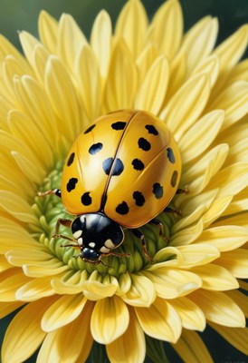 Ladybug on a yellow flower