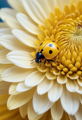 Ladybug on a yellow flower