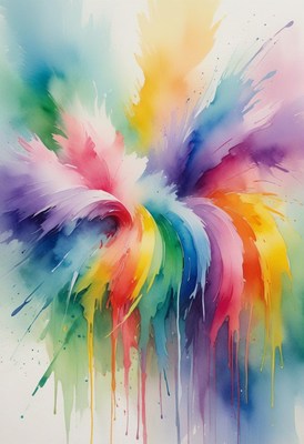 Watercolor rainbow explosion