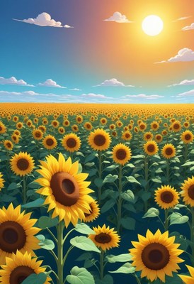 Sunny sunflower field