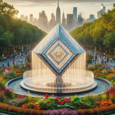 Diamond fountain in new york city park