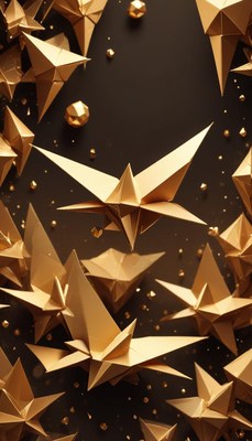 Golden stars on dark background