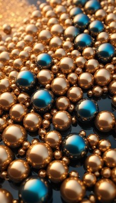 Golden and blue pearls