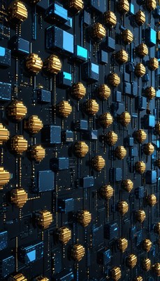 Abstract gold and blue pattern